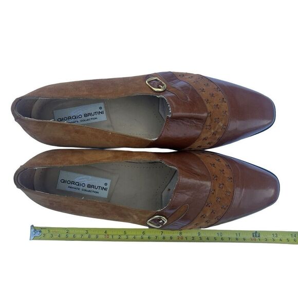 Giorgio Brutini Men’s Brown Leather  Strap Buckle Shoes Adjustable Size 13 M main image 4